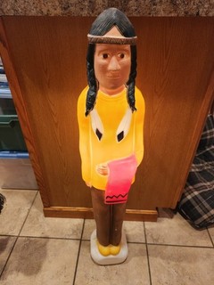 Vintage Don Featherstone Blow Mold Native American Thanksgiving Union Products