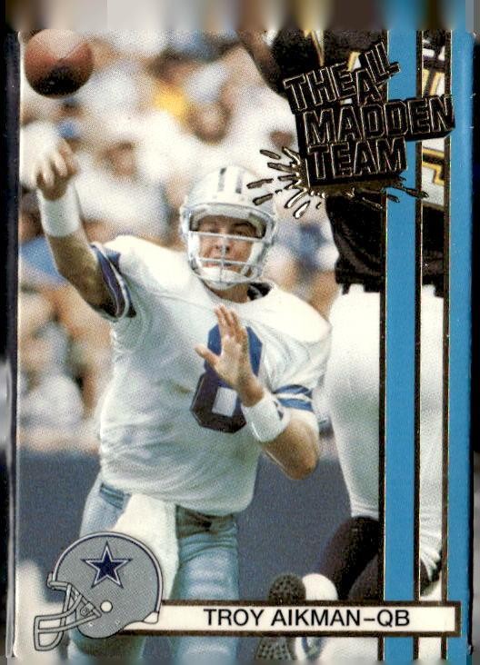 Troy Aikman #21 Football Cards 1990 Action Packed All Madden trading card — raw and PSA graded price guide