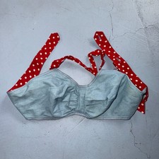 VTG 1950s 50s Women  s Swimsuit Bathing Suit Bra Swim Suit Poka Dot Reversible 