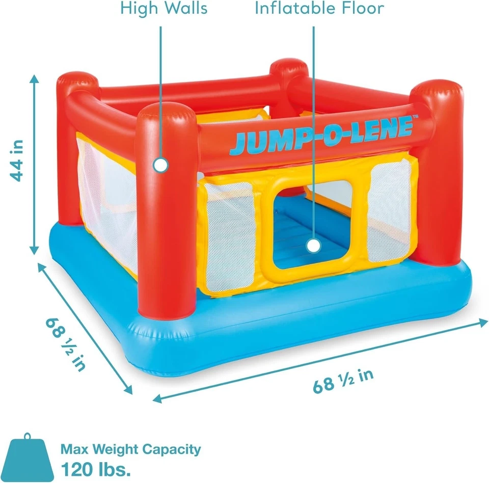 Intex Jump-O-Lene Inflatable Bounce House Ball Pit Playhouse Kids Ages 3-6 - Image 2 of 4