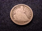 1838 LIBERTY SEATED DIME NO DRAPERY DIME!!  #11