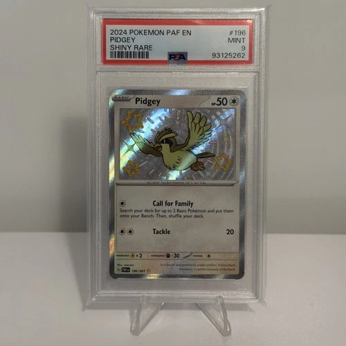 2024 POKEMON PAF EN-PALDEAN FATES SHINY RARE #196 PIDGEY PSA 9