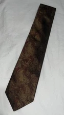 Vtg Gino Paoli Paisley Print In Rust Copper Red 100% SILK Tie High Quality Italy