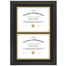 14x20 Diploma Frame Solid Wood for 2-8.5x11 Certificate Double Mat