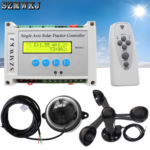 Automatic Tracking Single Axis Solar Panel Tracker Controller +Wind Speed Sensor