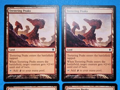 4x Teetering Peaks Zendikar 2009 Mtg Magic Gathering Card Red