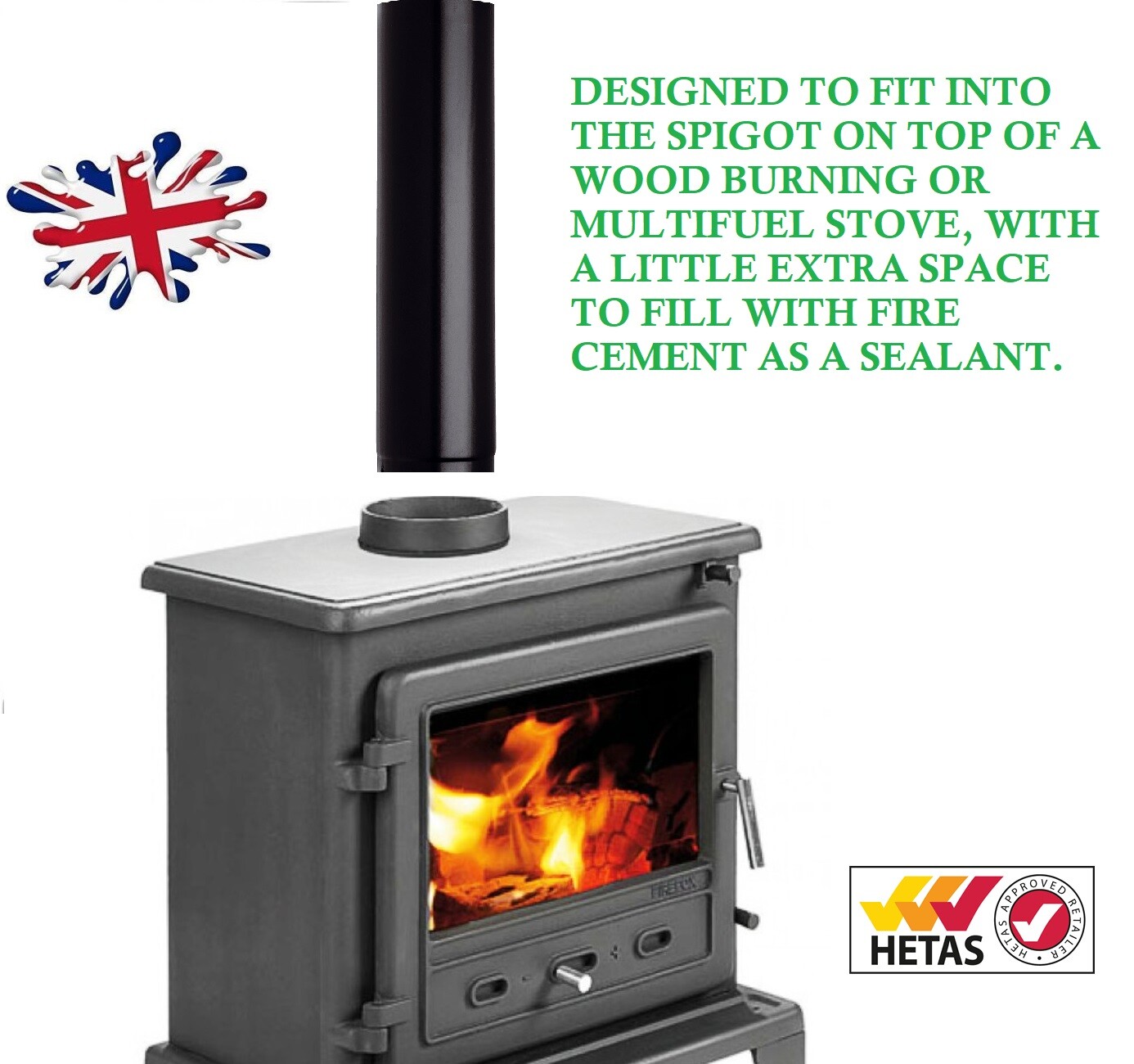 5 inch Stove flue Pipe 5u0026#034; u0026amp; 6 inch 125mm 150mm black steel Flue  pipe multifuel | eBay