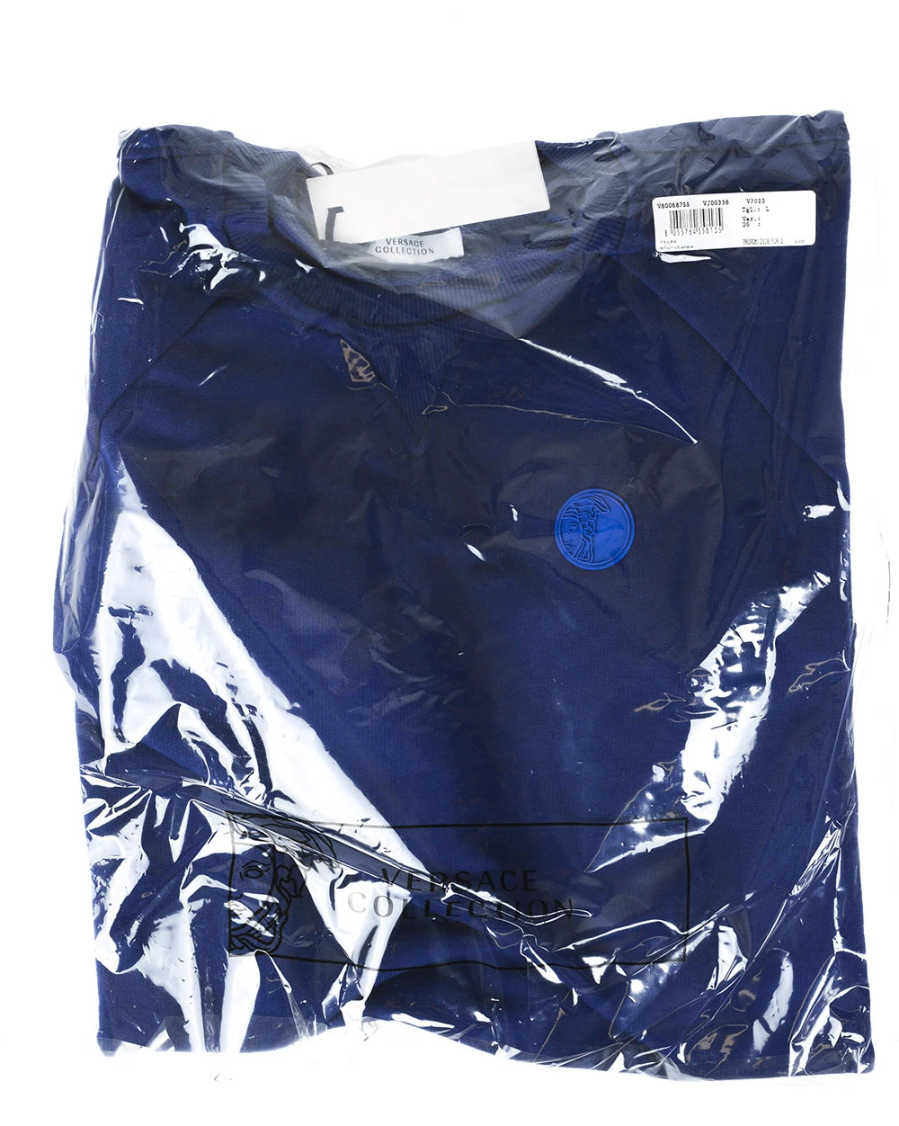 Felpa Versace Collection Sweatshirt Hoodie Uomo Blu V800687SSVJ00358 V7023