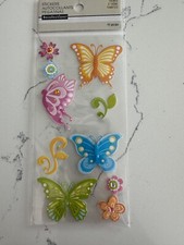 Recollections Dimensional Themed Butterflies Flowers Stickers 11PC Scrapbooking