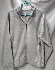 Essentials Men's Full-Zip Polar Fleece Jacket, Light Grey Heather, L