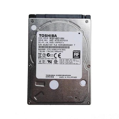For TOSHIBA (MQ01ABD100H) 1 TB HDD 2.5" 32 MB 5400 RPM SATA3 Laptop Hard Drive - Picture 1 of 4