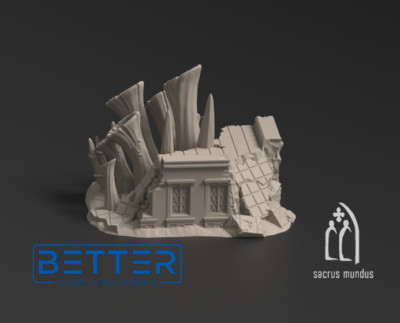 Building C, Tulipa - Infestation Evolved, (28mm Scale) 3d printed Terrain.