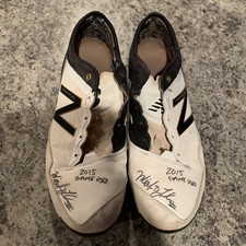 Micah Johnson Autographed MLB Game Used Cleats Double Auto AKU Artist Rare Art