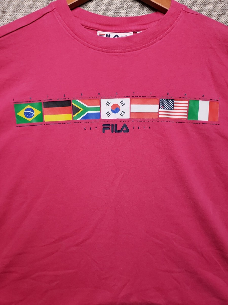 ■FILA■ Women's International Crop T-ShirtFS2RSF2172FOWH 11 Vintage FILA International Pink Women's T Shirt Size X