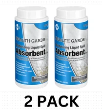 2 Pack Health Gards Absorbent Deodorizing Liquid Spill, 16 oz Each
