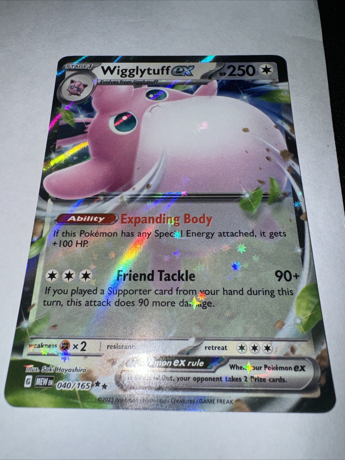 Pokémon TCG Wigglytuff ex Scarlet & Violet-151 040/165 Holo Double Rare-NM