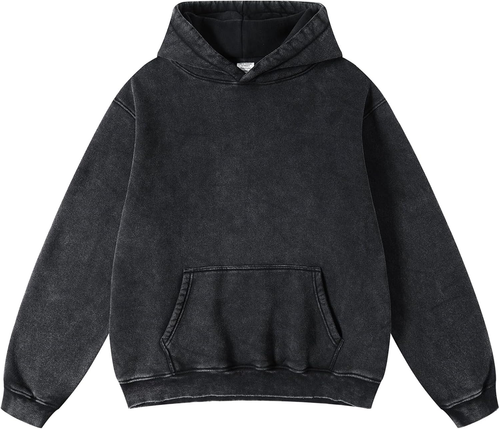 Mens Hoodies Pullover Oversized Hoodie Wash Plush Cotton Hooded Sweatshirt Vinta - Picture 9 of 12