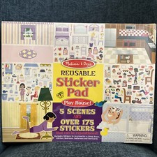 Melissa  Doug Reusable Sticker Pad PLAY HOUSE OR DRESS UP OR HABITAT 11x 14.5