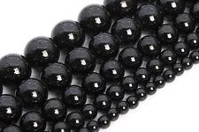 Natural Black Tourmaline Beads Brazil Grade AAA Round Loose Beads 3/4/5/6/8/10MM