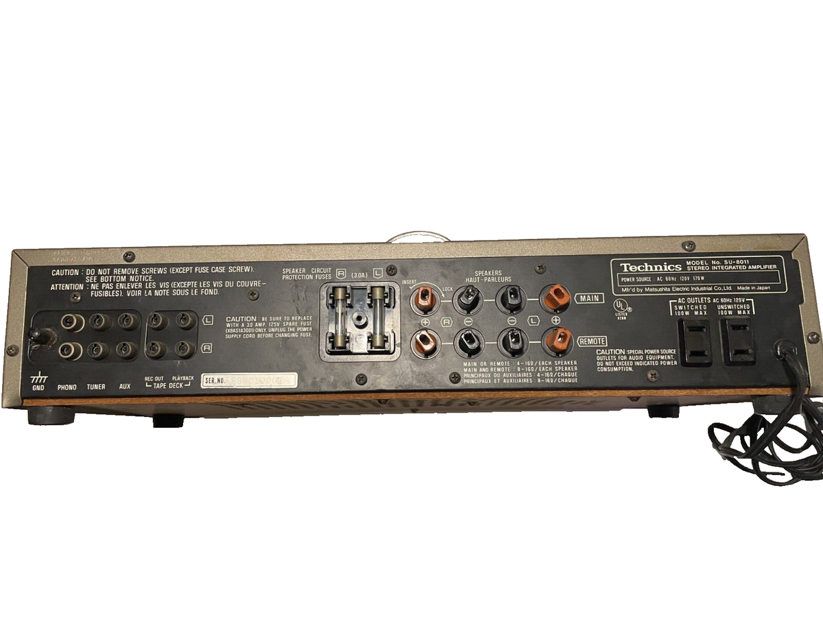 SU-8011 Technics Stereo Integrated Amplifier Vintage Component