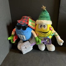 Vintage Winter Blue & Yellow M&M Plush 10 Inches