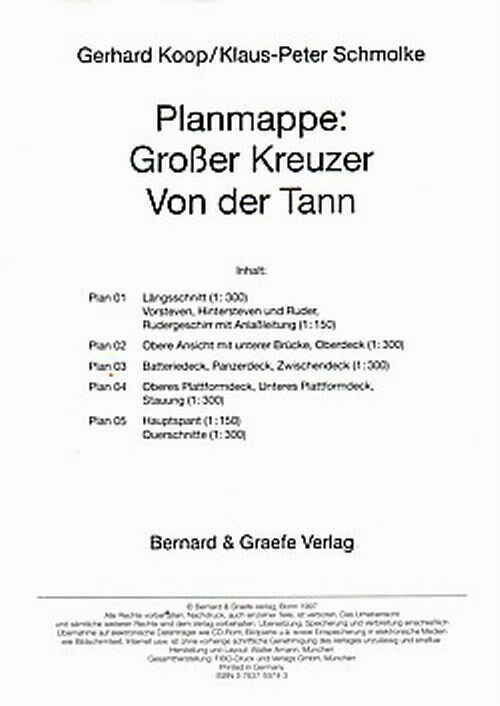 Planmappe Großer Kreuzer Von der Tann NEU Schiff-Modellbau-Baupläne Planblätter - Gerhard Koop + Klaus-Peter Schmolke