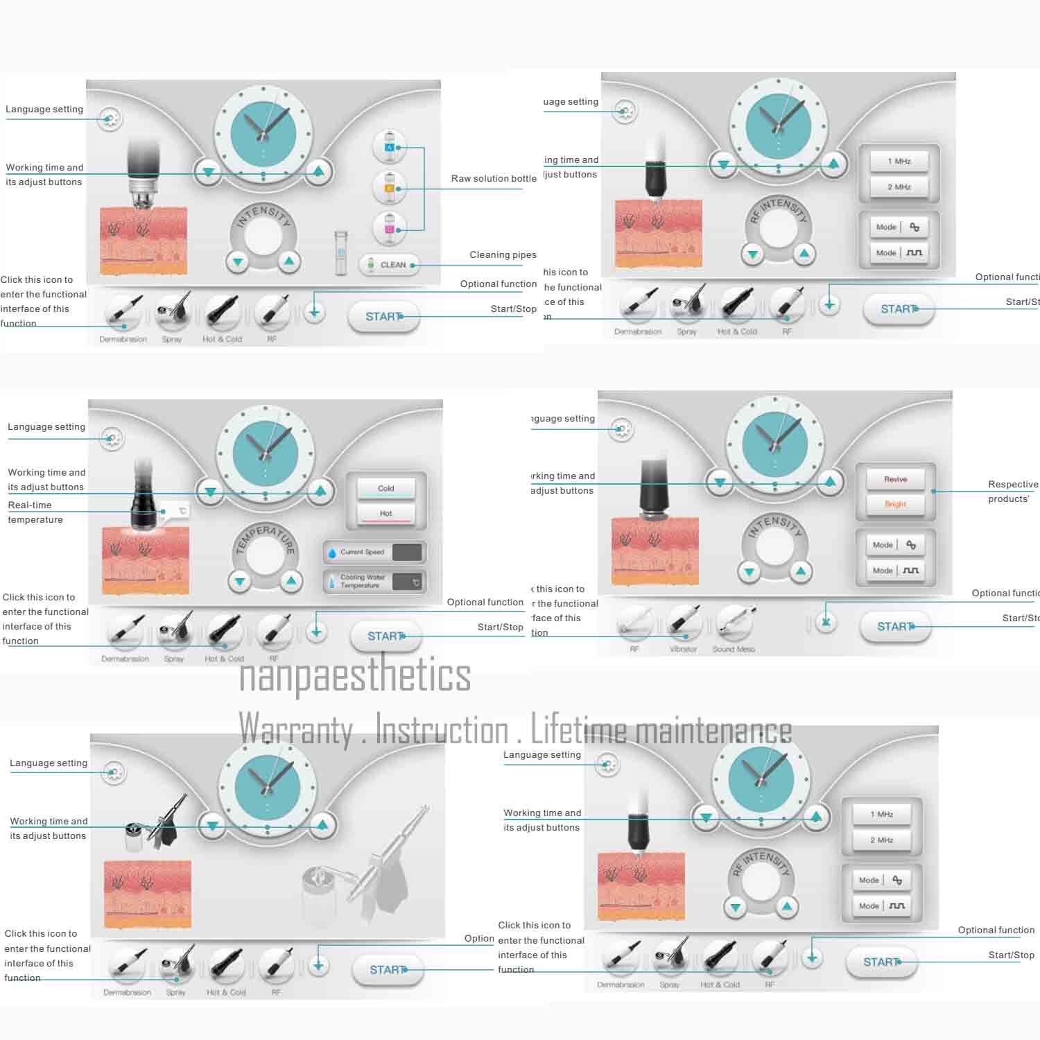 7in1 Water Dermabrasion Hydra Machine Deep Clean Skin Care Facial Spa RF Ge-neo