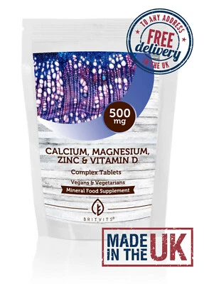Calcium Magnesium Zinc & Vitamin D Tablets Complex ✔Letterbox Friendly