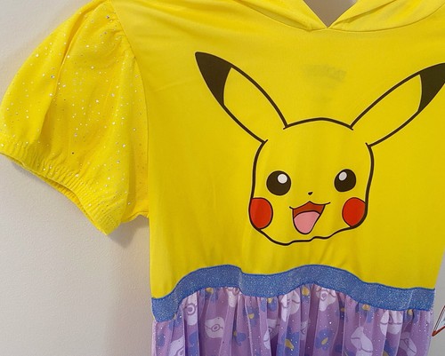 Nuevo PIKACHU Fantasía Camisón con Capucha Niñas 8 10 POKEMON Disfraz Pijama Brillante - Imagen 4 de 5