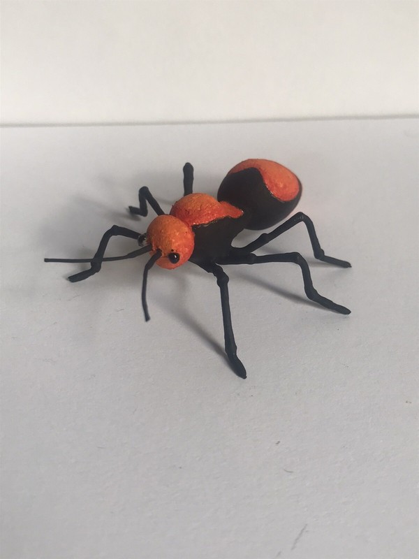 Handmade Hand-painted 3" Orange Velvet Ant Cow Killer Insect Figurine Replica