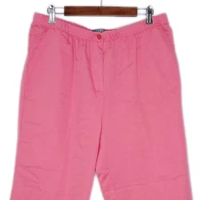 KORET womens elastic waist cropped pants Plus 18 stretch classic high rise pink