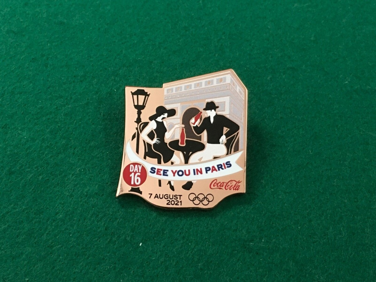 2020 TOKYO OLYMPIC COCA COLA BOTTLE DAY16 PIN BADGE 2024 RARIS
