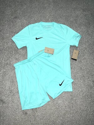 NIKE DRI FIT SET SHORTS T-SHIRT HYPER TURQUOISE