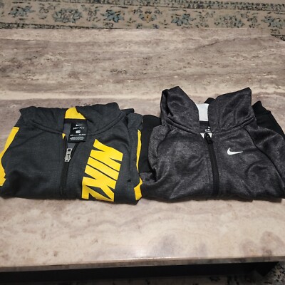 2 Nike Baby/infant Size 24M Dri-Fit Jackets/ Hoodies Black/Yellow And Black/Grey