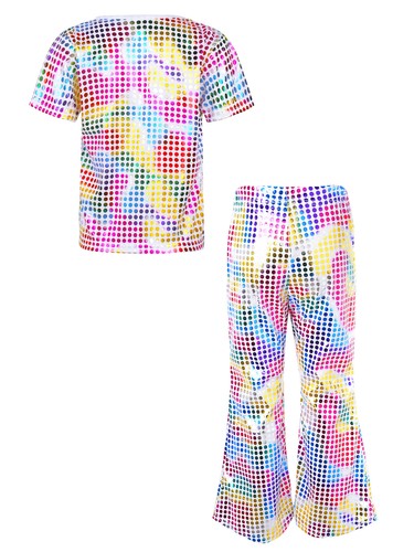 Outfit da discoteca per bambini ragazze set palco festa girocollo lucido - Foto 53 di 64