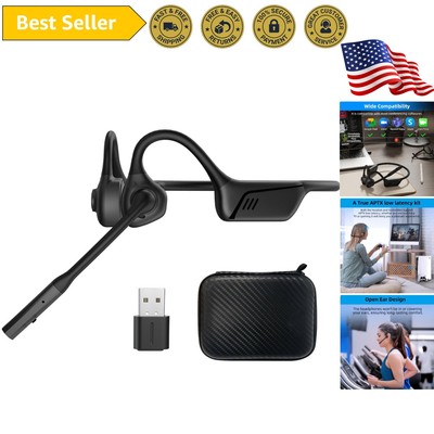 Comfortable Open Ear Bone Conduction Headphones with Mute Mic - 10HR Battery