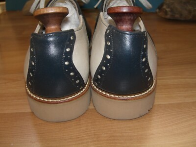 USA70〜80年代ヴィンテージ ヒールチェアー 80's Vintage Blue and tan Saddle Shoes NOS Men's 7.5D