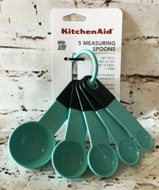 KitchenAid Classic Measuring Spoons Aqua Sky BPA-free Plastic Set of 5 - Image 2 of 4