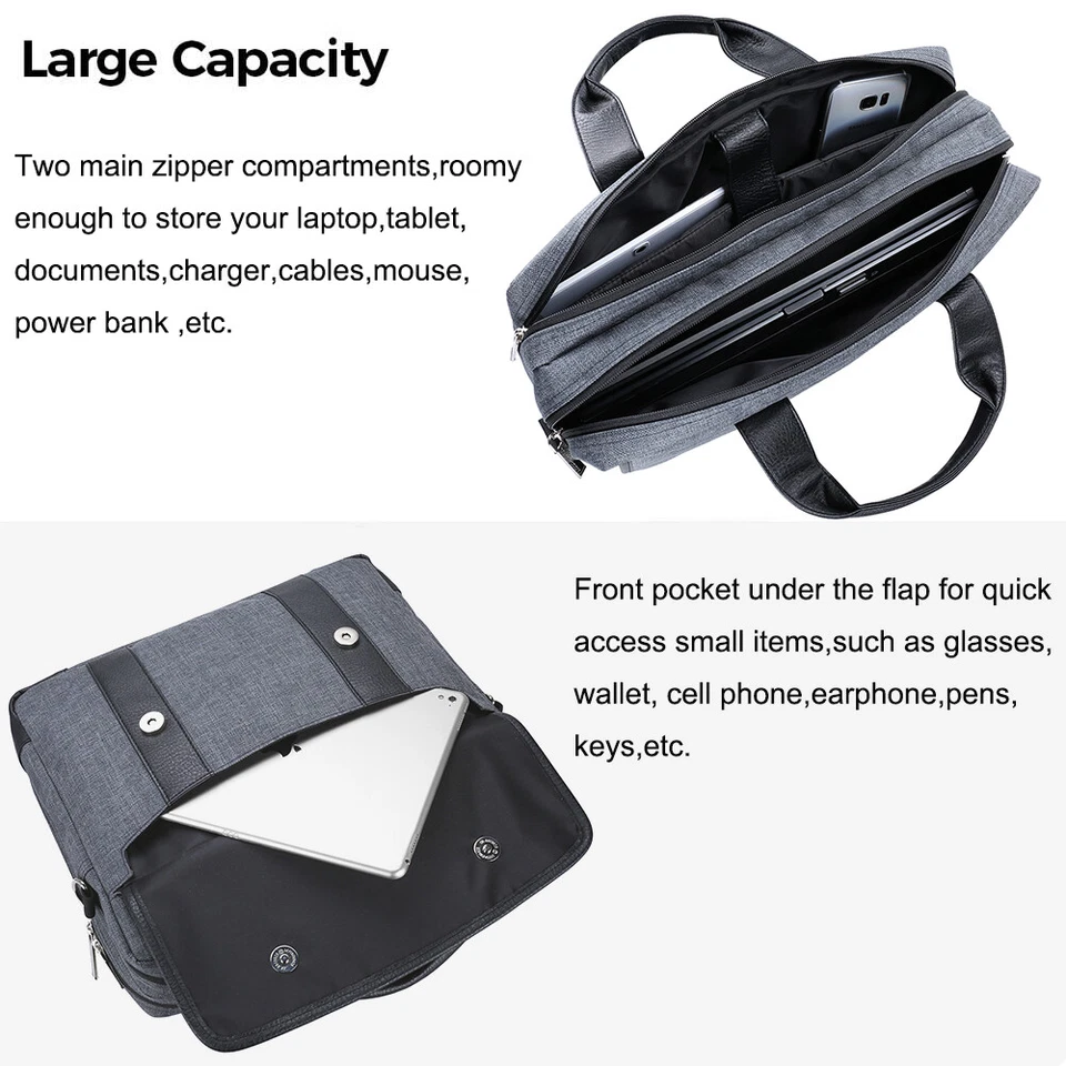 Maletín de negocios gris nailon para portátil 17" MSI WS72 WE73 PE72 GT75 WT75 Foto 4 de 4