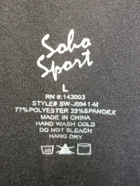 Soho Sport Scuba Hoodie Sweatshirt Womens Large Black Full Zip image 3