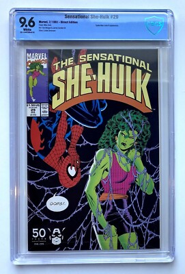 Sensational She-Hulk 29 CBCS 9.6 Mike Zeck cover Spider-Man 1991 NM+ CGC