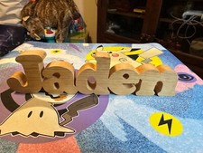Jaden natural wood name cut-out decor homemade