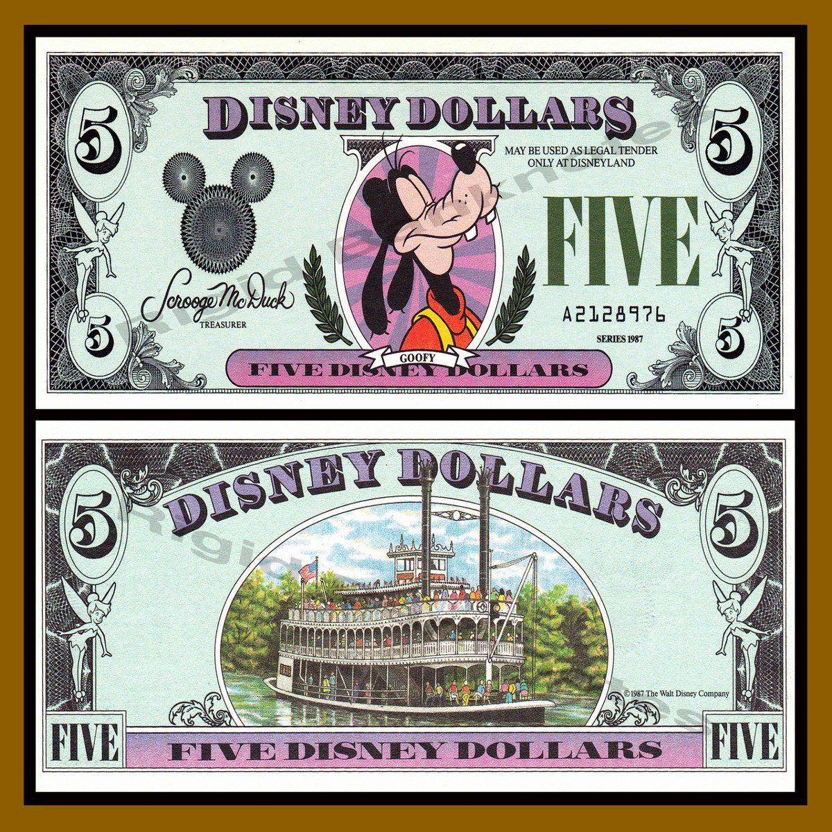 Disney 5 Dollars, 1987 Series 