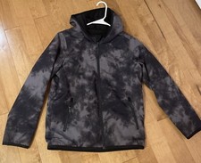 NWOT Abercrombie Kids Boys Hooded Gray Black Fall Jacket Coat, Size 13/14