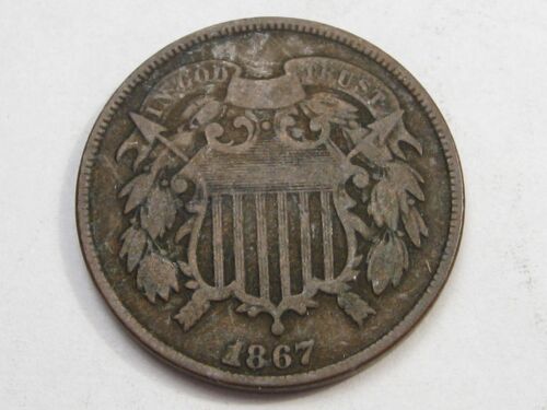 1867 US 2¢ Two Cent Piece. #15 - Picture 1 of 7