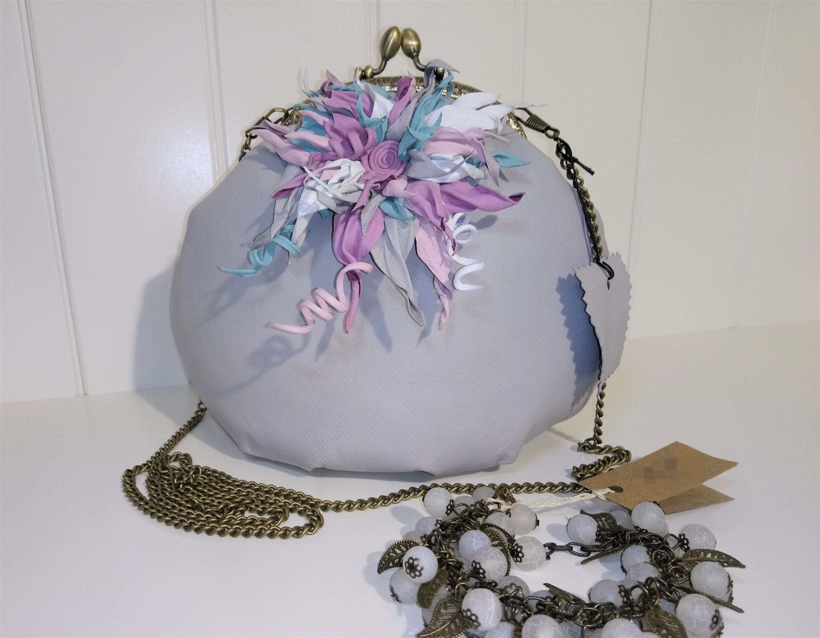 Bolso de diseño piel fina autentica italiana Hand Made mujer
