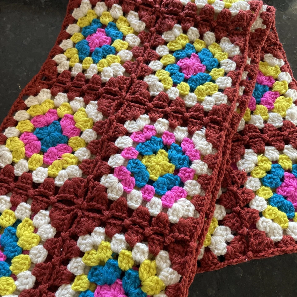 Urban Outfitters Granny Square Hand Knit Crocheted Scarf As Seen On Reddit $49 - Image 4 of 4