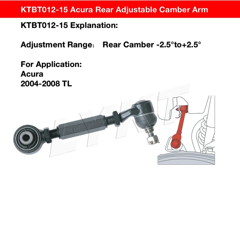 LYKT2pcs Adjustable Control Arms Alignment Rear Camber Kit for Acura 2004-2008TL - Imagem 2 de 4