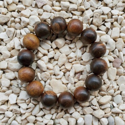Nice Smell 14 Beads Borneo Aetoxylon Agarwood 16 MM Gaharu Buaya Bracelet #45