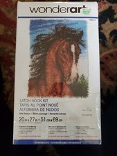 LATCH HOOK KIT 426212 WONDERART "WILD STALLION" HORSE - NEW AND SEALED